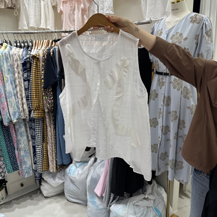 BIKINI韓國東大門直郵女士新款26夏季熱賣吊帶背心開衫無袖BIKINI吊帶/背心圖色1