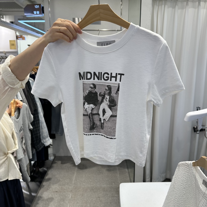 ELAN韓國東大門代購女裝新品人氣時尚26夏季休閑熱賣T恤復古ELANT恤圖色1