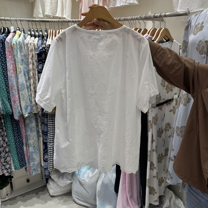BIKINI韓國直郵女裝新品26夏季推薦時尚人氣襯衫蕾絲衫褶裥BIKINI襯衫/蕾絲衫