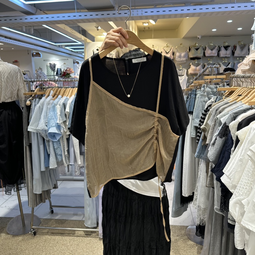 BELITA韓國直郵實拍女士新品26夏季推薦T恤不含配飾假兩件BELITAT恤圖色3