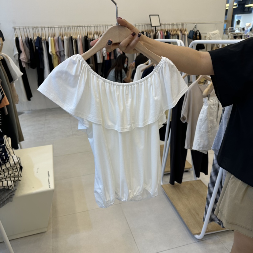 FUNNY POWDER韓國直郵實拍女裝新品熱賣休閑襯衫蕾絲衫露肩THE FUNNY襯衫/蕾絲衫