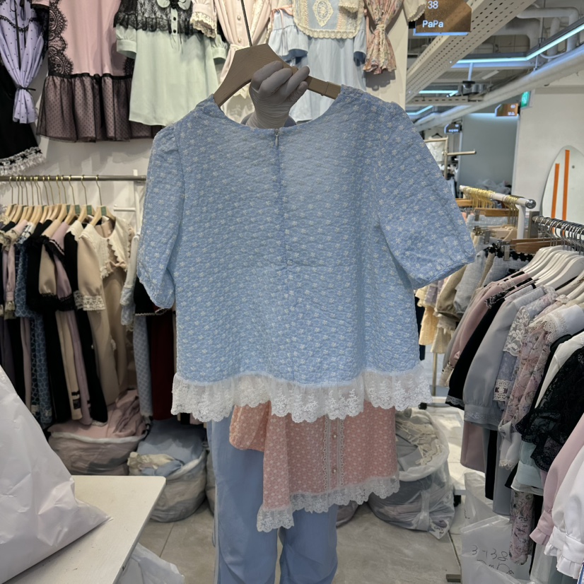 PAPA韓國東大門代購女士新品熱賣休閑推薦26夏季襯衫蕾絲衫Papaine/HALMADE襯衫/蕾絲衫