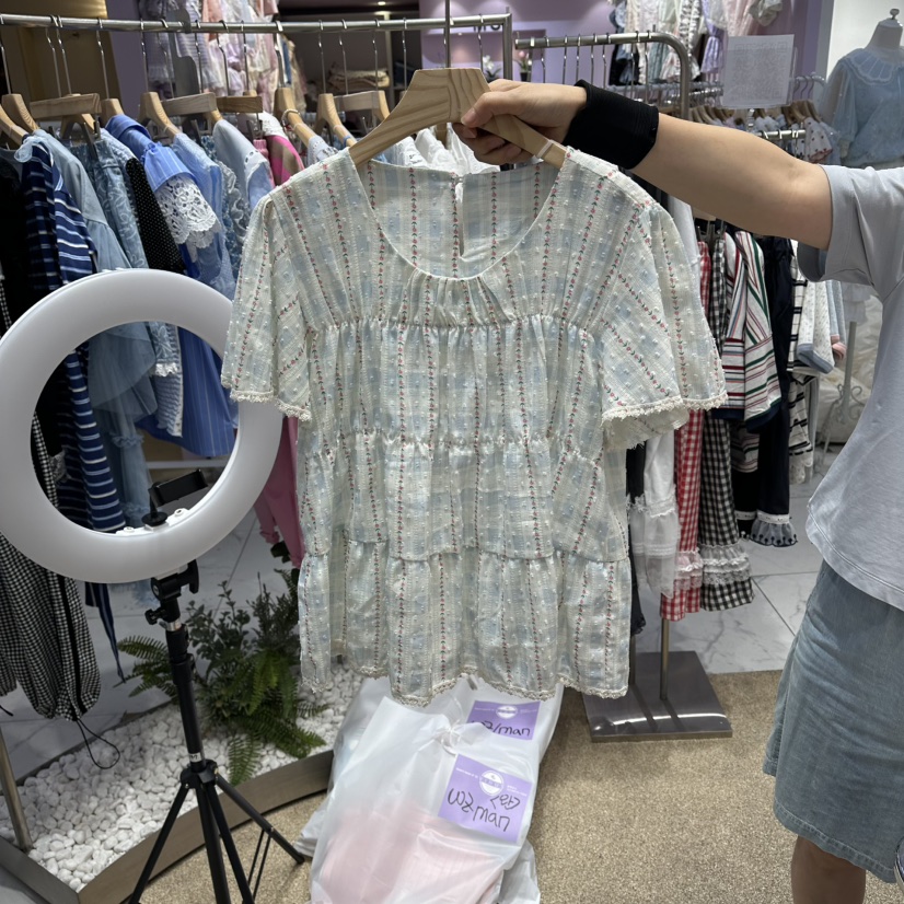 VIRUS韓國直郵實拍女士新品26夏季推薦熱賣人氣襯衫蕾絲衫VIRUS襯衫/蕾絲衫圖色1