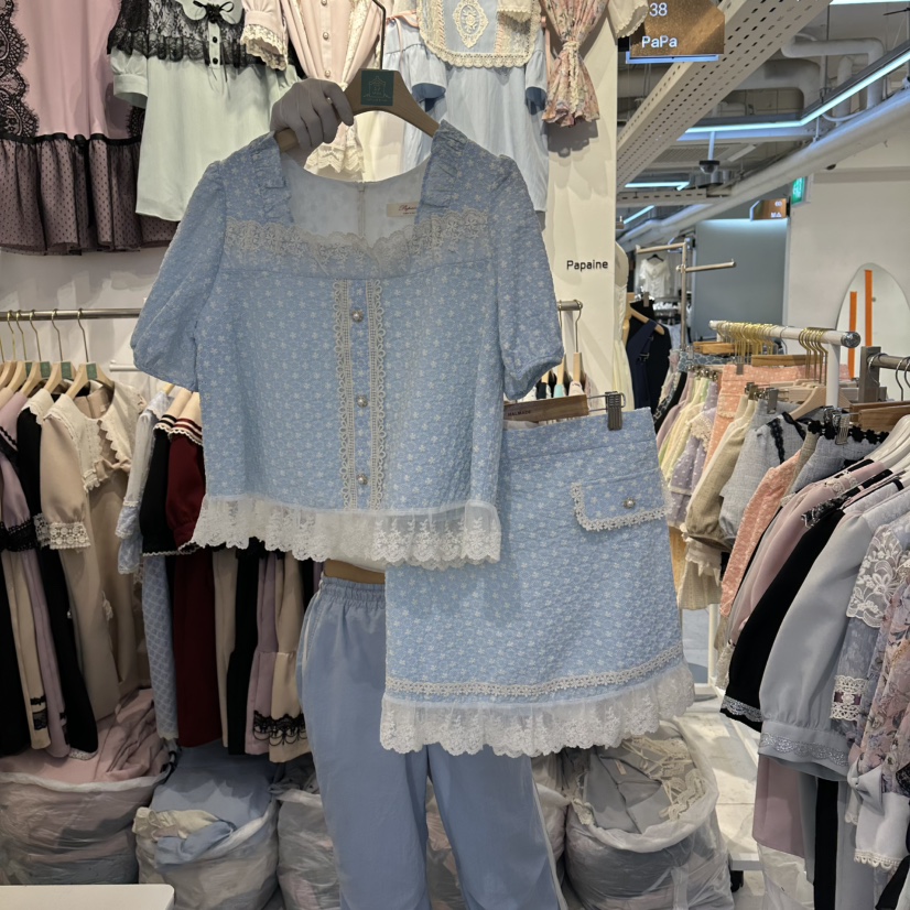 PAPA韓國直郵實拍女裝新品人氣推薦26夏季時尚熱賣休閑套裝Papaine/HALMADE套裝圖色2
