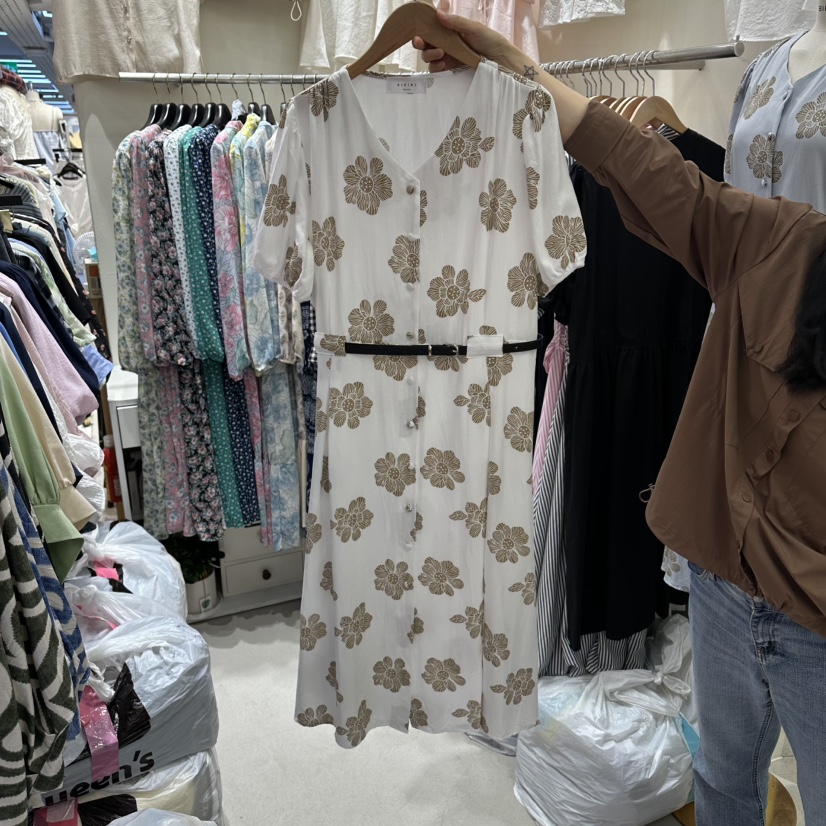BIKINI韓國直郵女士新款熱賣26夏季推薦休閑連衣裙不含腰帶BIKINI連衣裙圖色1