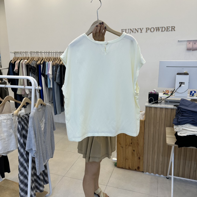 FUNNY POWDER韓國直郵女裝新品推薦休閑26夏季人氣T恤無袖THE FUNNYT恤