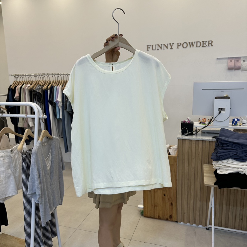 FUNNY POWDER韓國直郵女裝新品推薦休閑26夏季人氣T恤無袖THE FUNNYT恤圖色1