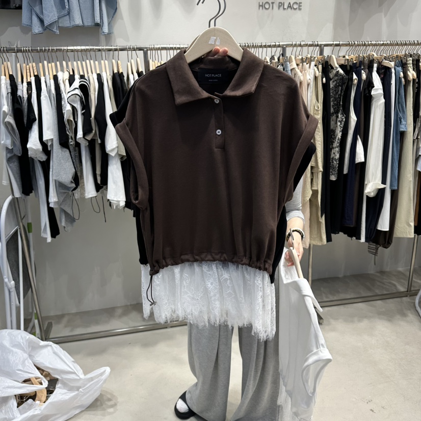 HOT PLACE/DREAM GIRIS/HOT ISSUE東大門實拍韓國女士新品襯衫蕾絲衫蕾絲圍巾HOT PLACE/DREAM GIRIS/HOT ISSUE襯衫/蕾絲衫圖色2