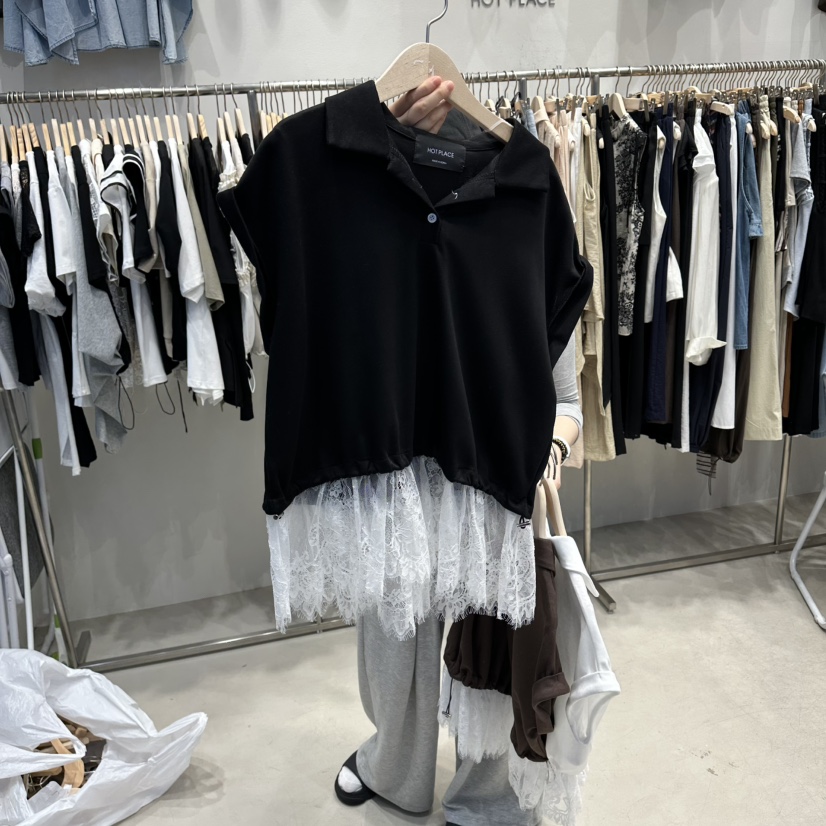 HOT PLACE/DREAM GIRIS/HOT ISSUE東大門實拍韓國女士新品襯衫蕾絲衫蕾絲圍巾HOT PLACE/DREAM GIRIS/HOT ISSUE襯衫/蕾絲衫圖色3