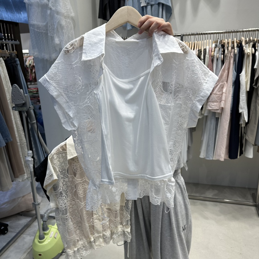 HOT PLACE/DREAM GIRIS/HOT ISSUE韓國直郵女士新品26夏季襯衫蕾絲衫刺繡套裝HOT PLACE/DREAM GIRIS/HOT ISSUE襯衫/蕾絲衫