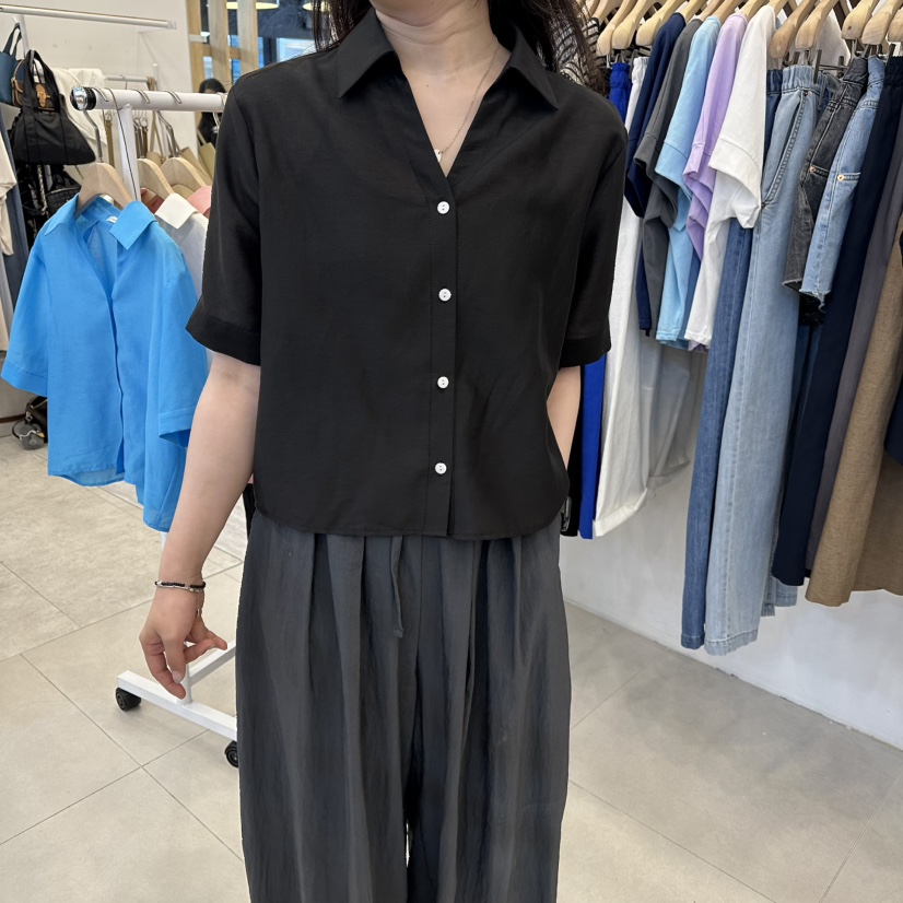FUNNY POWDER韓國東大門直郵女裝新品襯衫蕾絲衫絲質亞麻THE FUNNY襯衫/蕾絲衫圖色4