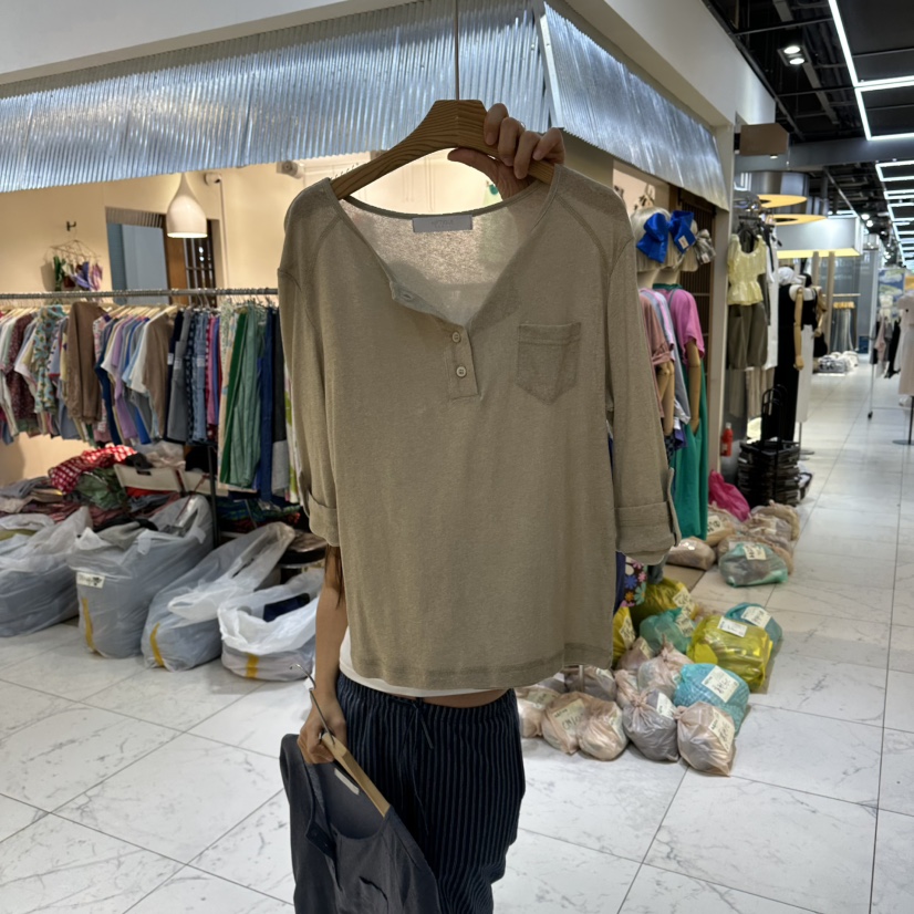 HIPTIQUE韓國東大門直郵女士新品推薦休閑26夏季T恤亞麻無袖HIPTIQUET恤圖色1