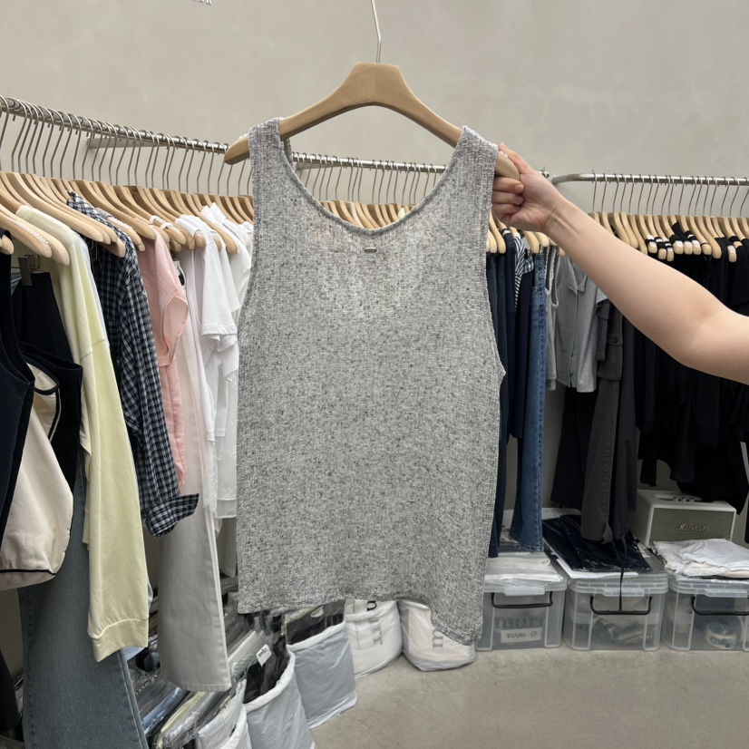 MURR韓國直郵實拍女裝新品休閑吊帶背心不含內搭針織無袖MURR吊帶/背心