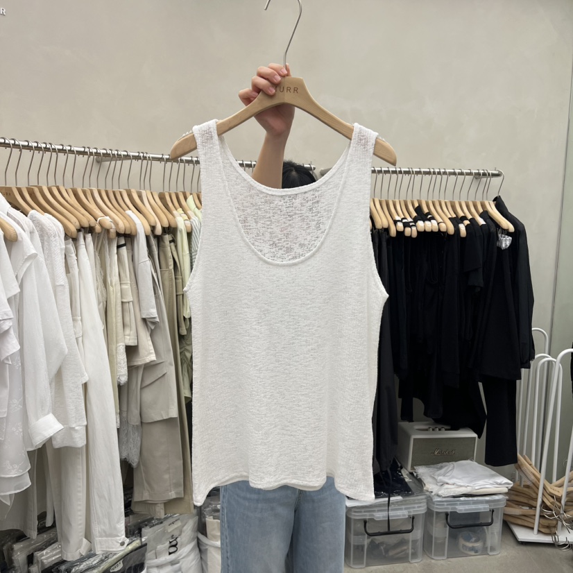 MURR韓國直郵實拍女裝新品休閑吊帶背心不含內搭針織無袖MURR吊帶/背心圖色3