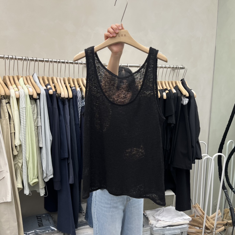 MURR韓國直郵實拍女裝新品休閑吊帶背心不含內搭針織無袖MURR吊帶/背心圖色4