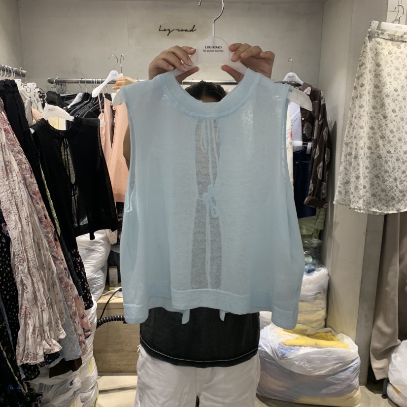 LOGROAD東大門實拍韓國女士新品休閑人氣熱賣吊帶背心絲帶LOG ROAD吊帶/背心圖色1
