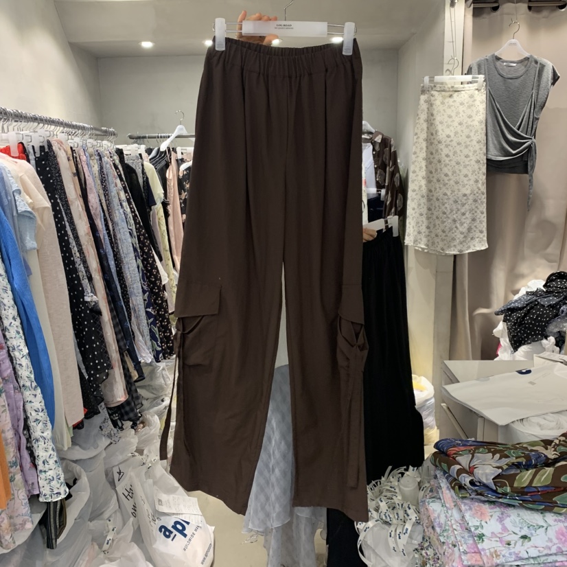 LOGROAD韓國直郵實拍女士新款26夏季熱賣推薦時尚休閑褲絲帶LOG ROAD休閑褲圖色2