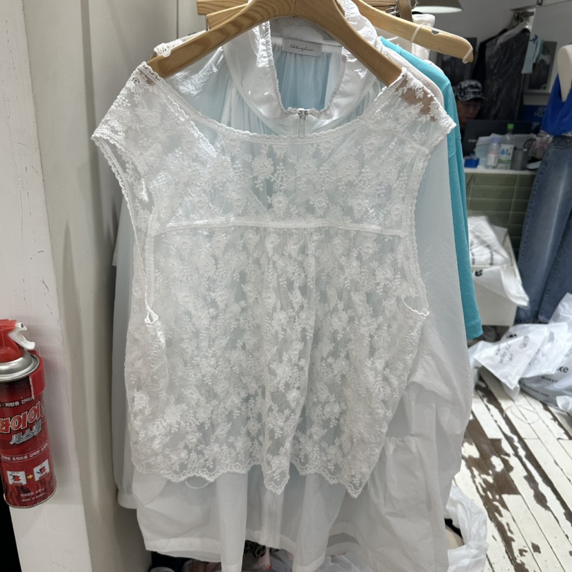 ABBEYLEE韓國直郵女裝新款熱賣26夏季時尚吊帶背心蕾絲花ABBEYLEE吊帶/背心
