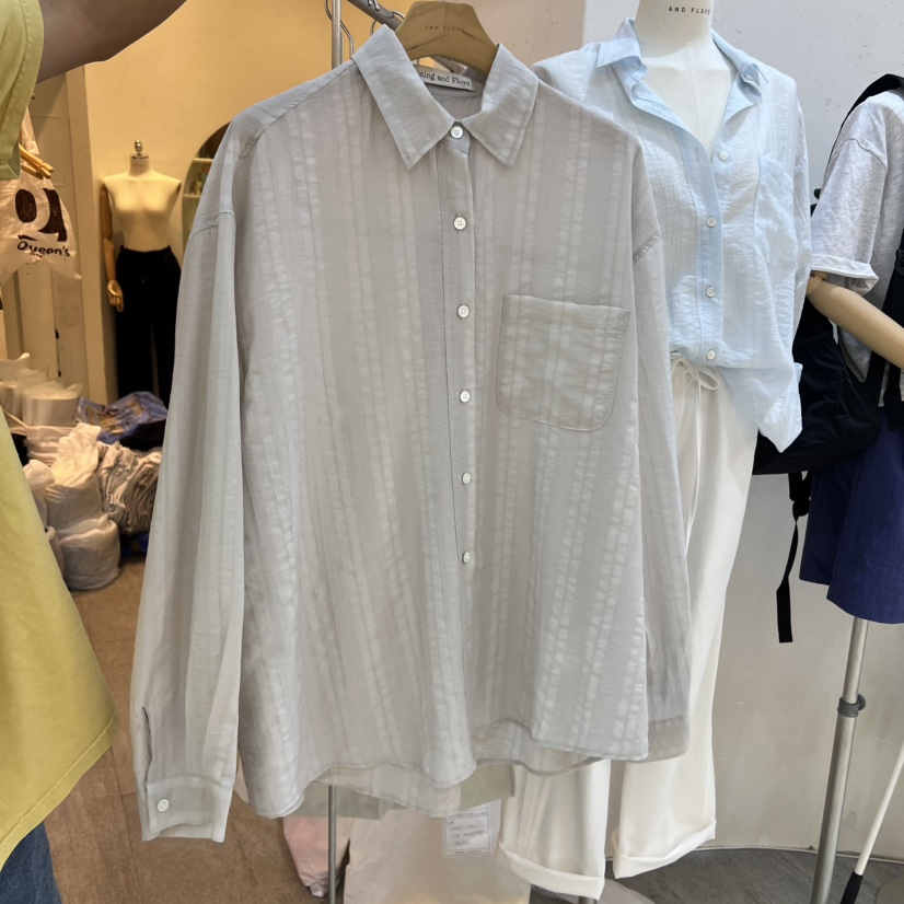 AND FLOYD韓國直郵女裝新品時尚推薦26夏季襯衫蕾絲衫條紋stunning and Floyd襯衫/蕾絲衫圖色1