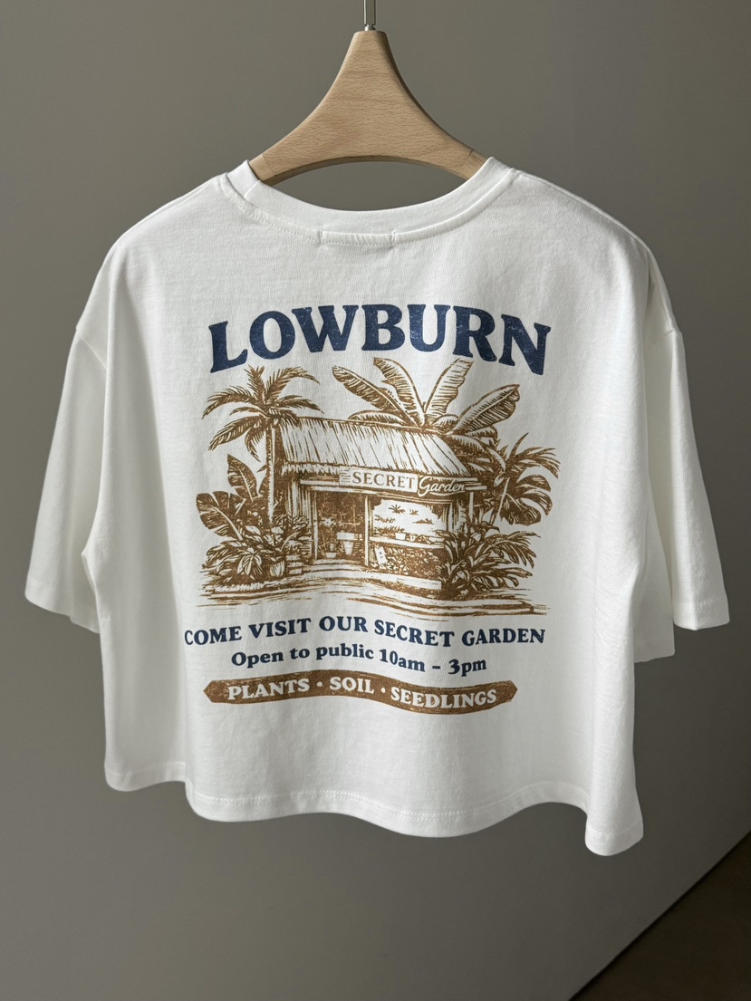 LOWBURN韓國直郵女裝新款推薦時尚休閑熱賣人氣26夏季T恤LOWBURNT恤圖色1藍色