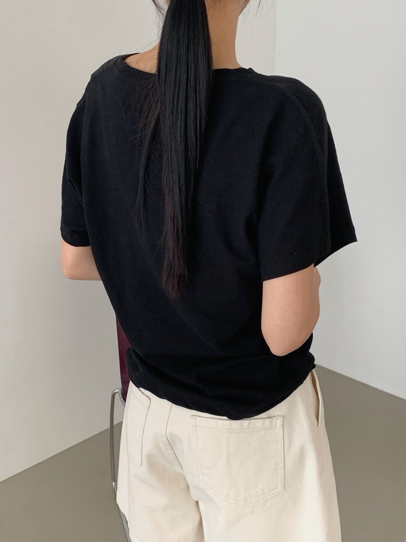 REGULARLY/PLACOR韓國直郵女裝新品休閑時尚推薦T恤亞麻REGULARLY/PLACORT恤