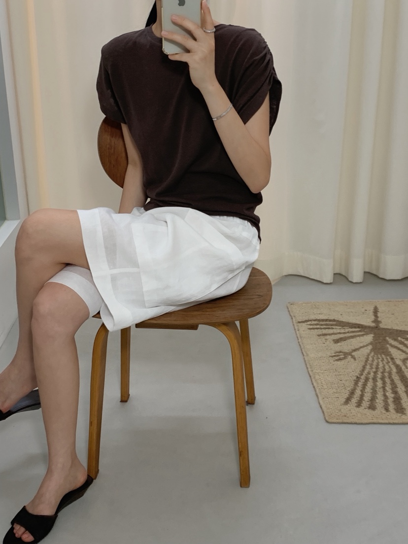 REGULARLY/PLACOR韓國直郵女裝新品休閑時尚推薦T恤亞麻REGULARLY/PLACORT恤