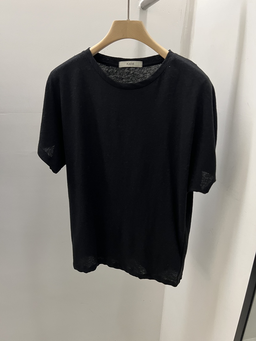 REGULARLY/PLACOR韓國直郵女裝新品休閑時尚推薦T恤亞麻REGULARLY/PLACORT恤圖色3深藍色