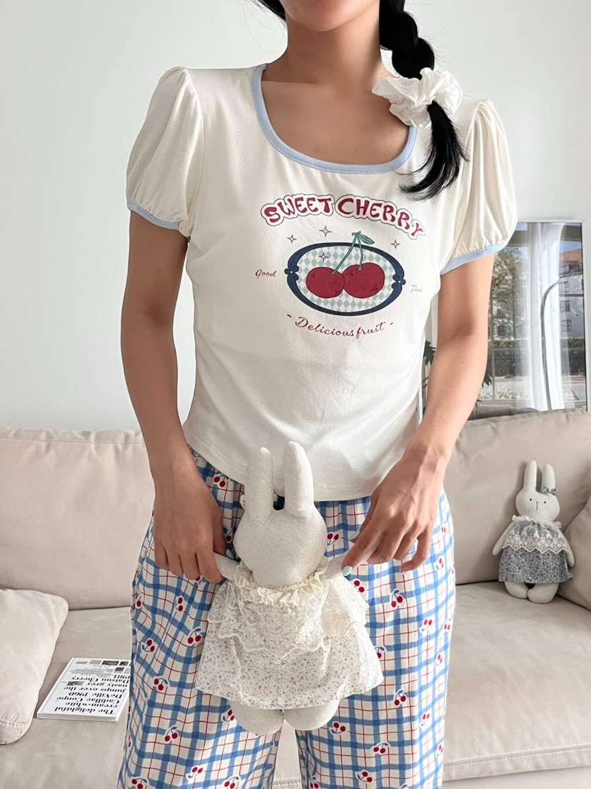 VICTORIA-P韓國東大門直郵女裝新款26夏季熱賣睡衣兩件套VICTORIA睡衣