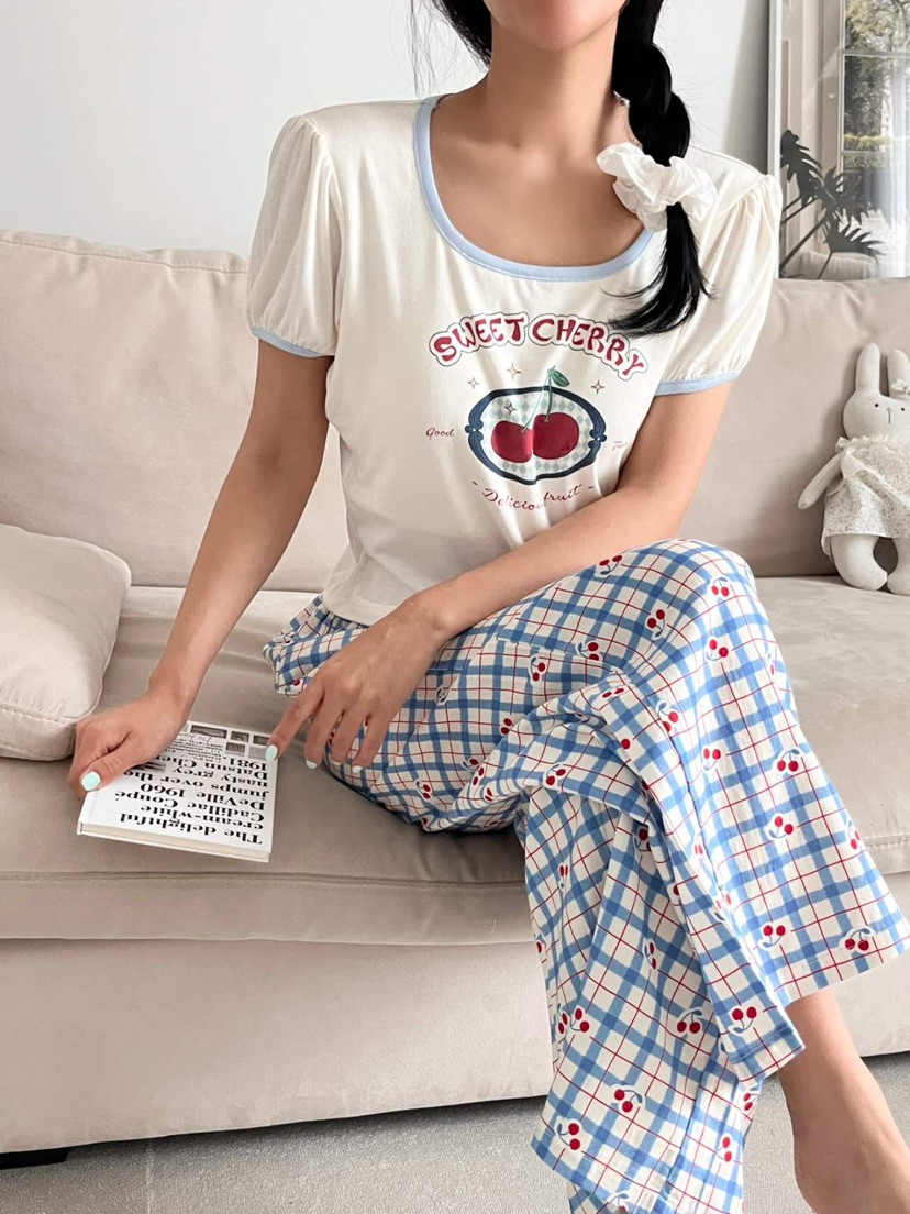 VICTORIA-P韓國東大門直郵女裝新款26夏季熱賣睡衣兩件套VICTORIA睡衣