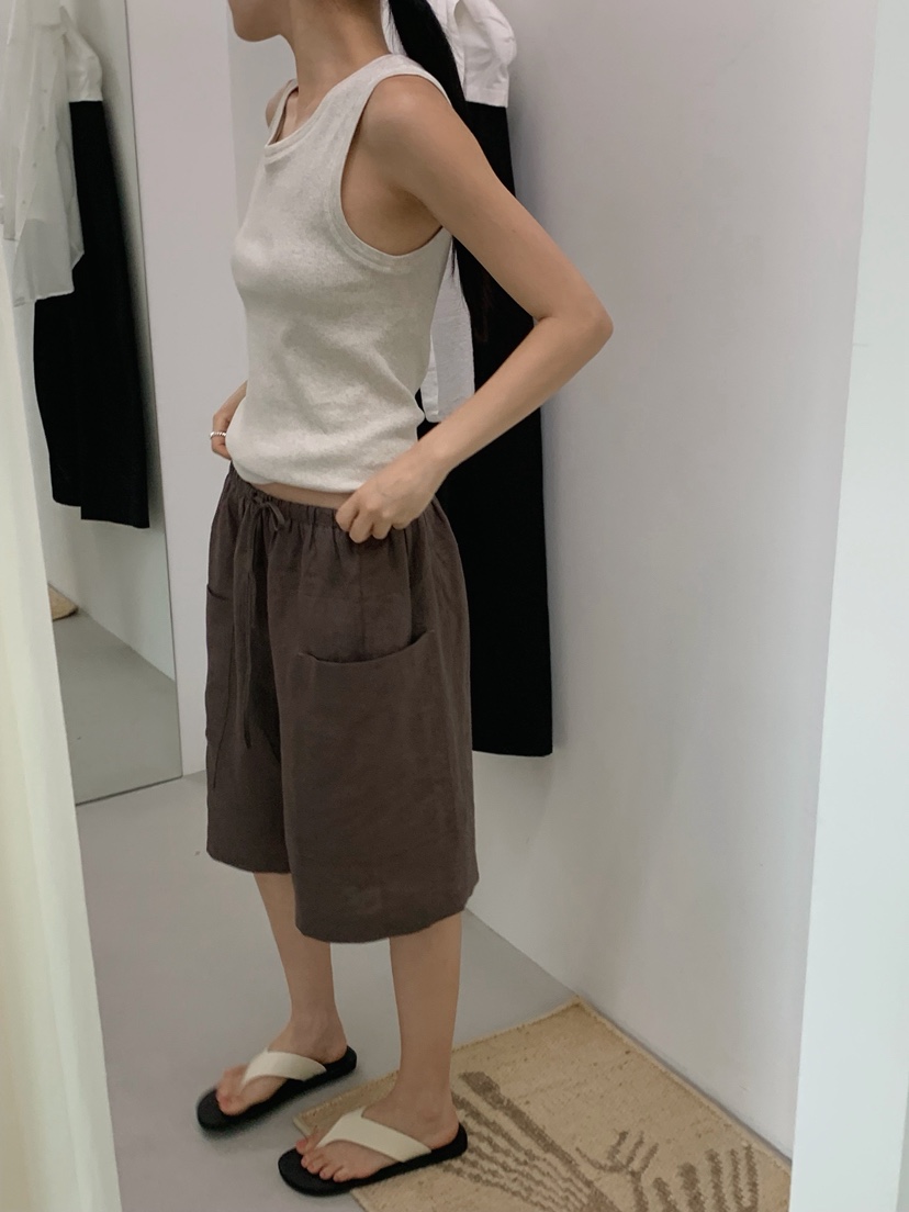 REGULARLY/PLACOR韓國直郵女士新品休閑人氣時尚短褲亞麻REGULARLY/PLACOR短褲