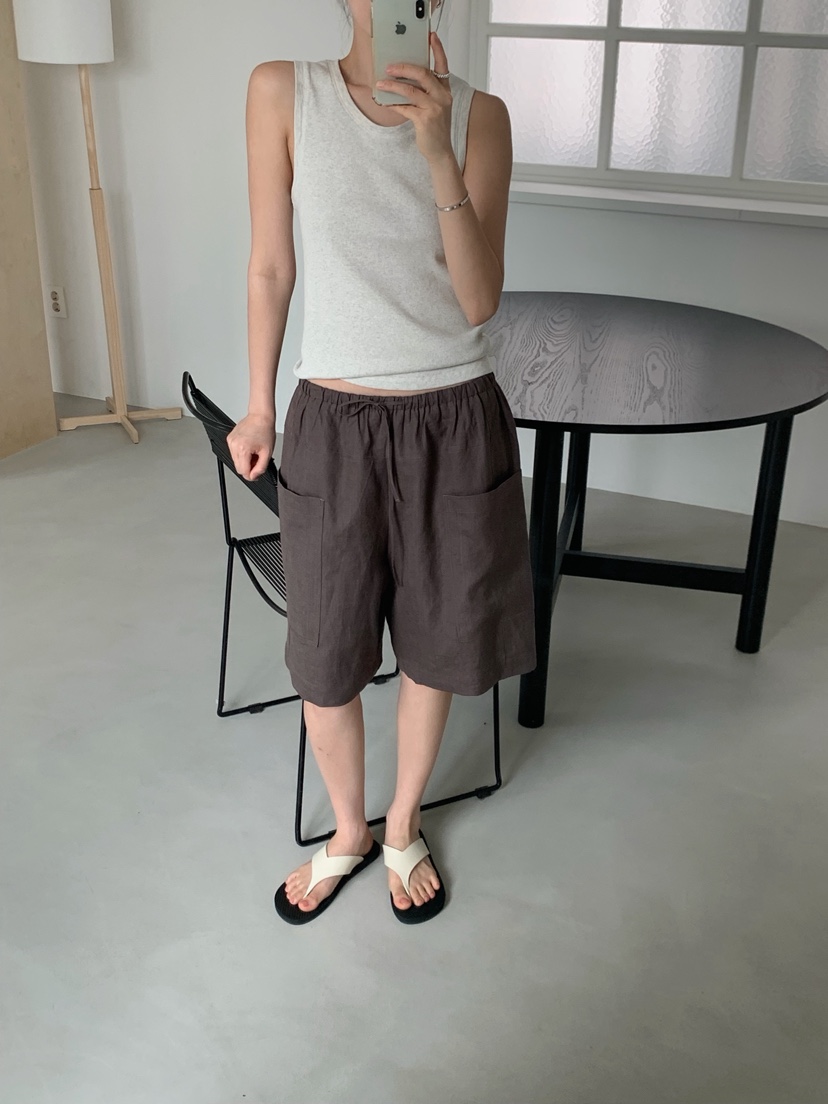 REGULARLY/PLACOR韓國直郵女士新品休閑人氣時尚短褲亞麻REGULARLY/PLACOR短褲