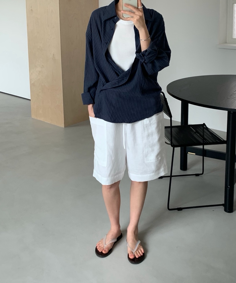 REGULARLY/PLACOR韓國直郵女士新品休閑人氣時尚短褲亞麻REGULARLY/PLACOR短褲