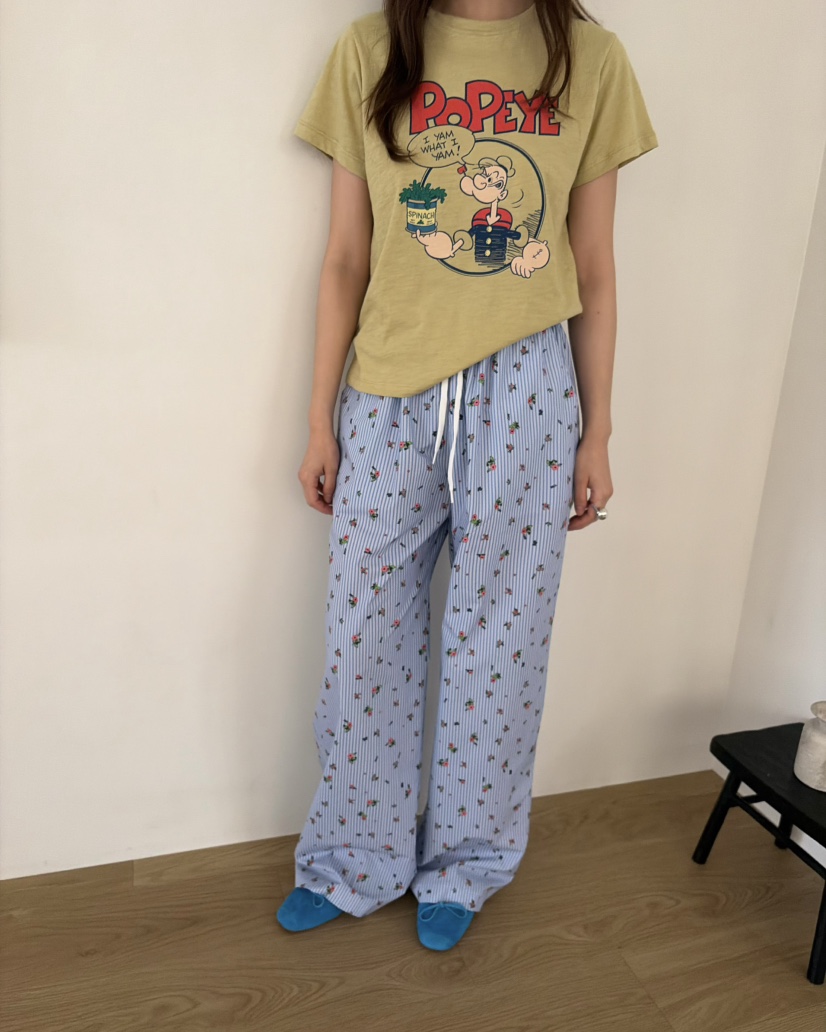 PEBBLE韓國直郵女裝新品26夏季熱賣推薦人氣時尚休閑褲條紋PEBBLE休閑褲