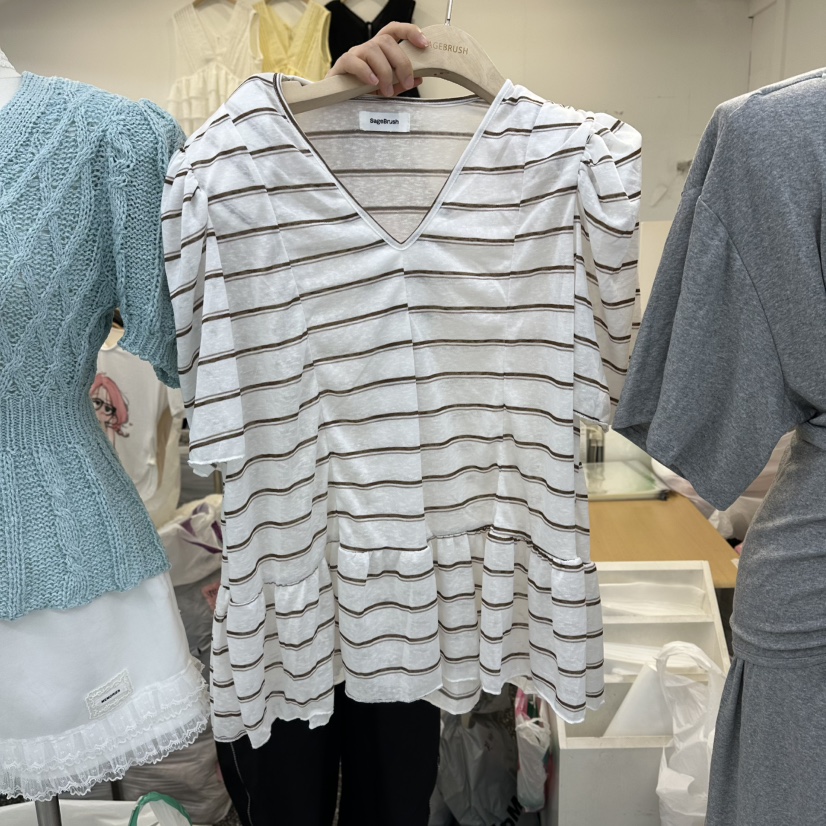 SAGE BRUSH韓國直郵女士新品26夏季熱賣休閑時尚人氣T恤SAGE BRUSHT恤圖色1