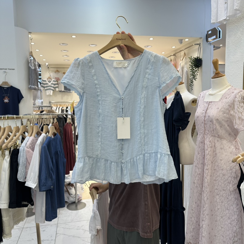 SYMPHONY韓國直郵實拍女士新品時尚熱賣人氣推薦襯衫蕾絲衫SYMPHONY襯衫/蕾絲衫圖色1
