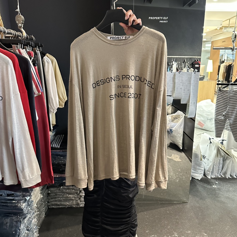 ELF-L韓國東大門代購女士新品26夏季熱賣人氣時尚長袖T恤PROJECT ELF/ELF-L長袖T恤圖色3