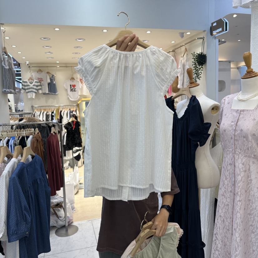 SYMPHONY韓國代購女裝新品時尚人氣推薦休閑襯衫蕾絲衫棉布SYMPHONY襯衫/蕾絲衫