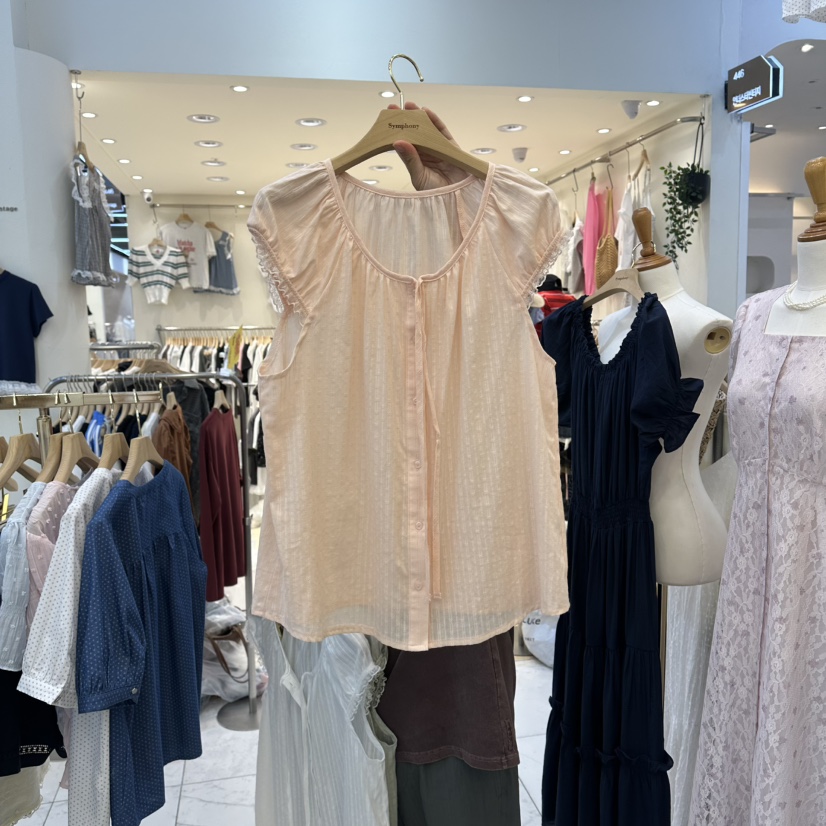 SYMPHONY韓國代購女裝新品時尚人氣推薦休閑襯衫蕾絲衫棉布SYMPHONY襯衫/蕾絲衫圖色3