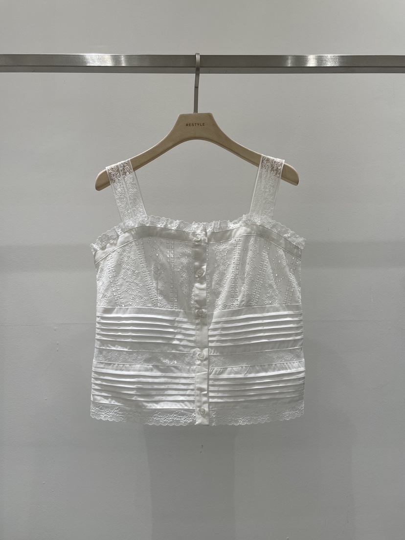 RE STYLE-Q韓國直郵女士新品熱賣人氣吊帶背心褶裥無袖RE STYLE吊帶/背心圖色1