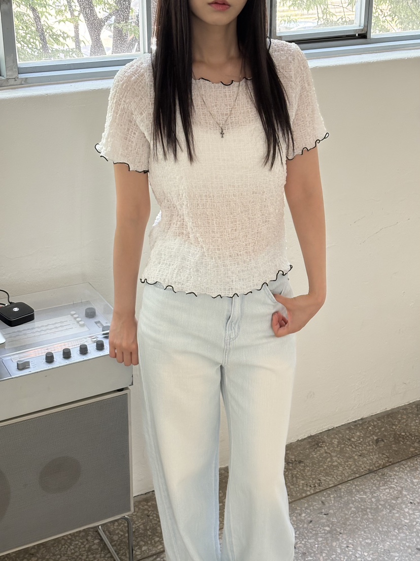 Verbena韓國東大門代購女士新款時尚人氣26夏季襯衫蕾絲衫Verbena襯衫/蕾絲衫
