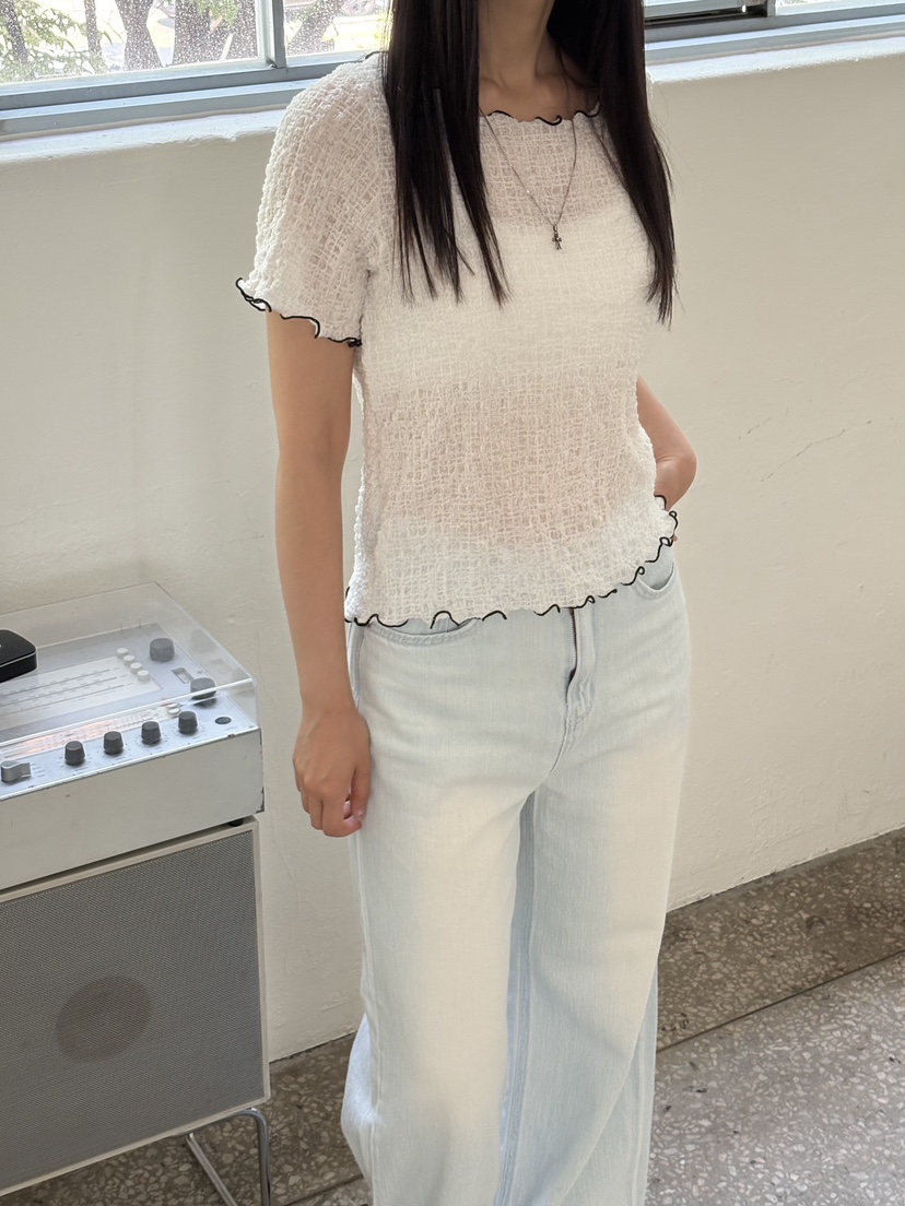 Verbena韓國東大門代購女士新款時尚人氣26夏季襯衫蕾絲衫Verbena襯衫/蕾絲衫