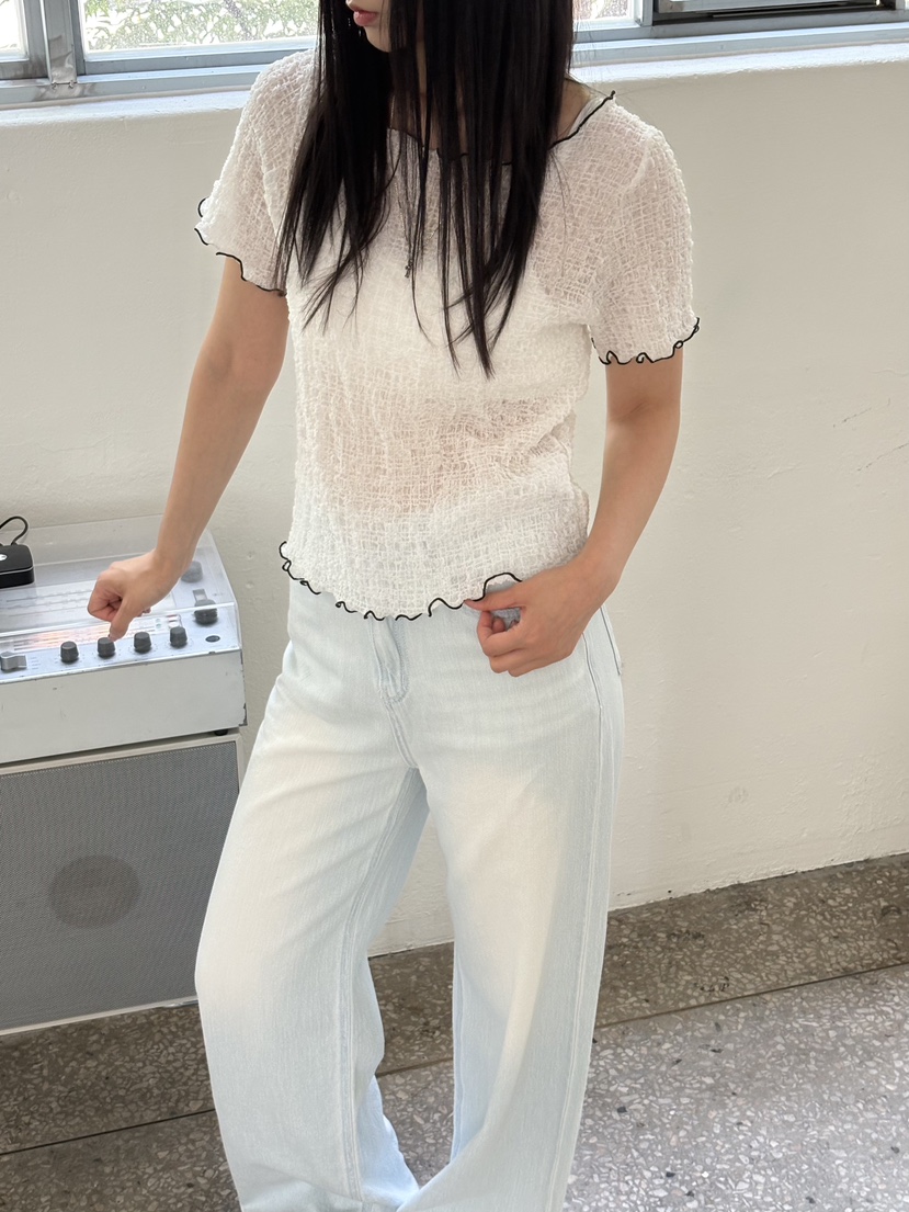 Verbena韓國東大門代購女士新款時尚人氣26夏季襯衫蕾絲衫Verbena襯衫/蕾絲衫