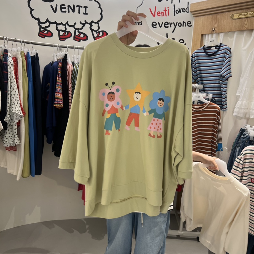 VENTI韓國代購女裝新款26夏季休閑推薦人氣時尚熱賣T恤VENTIT恤圖色2