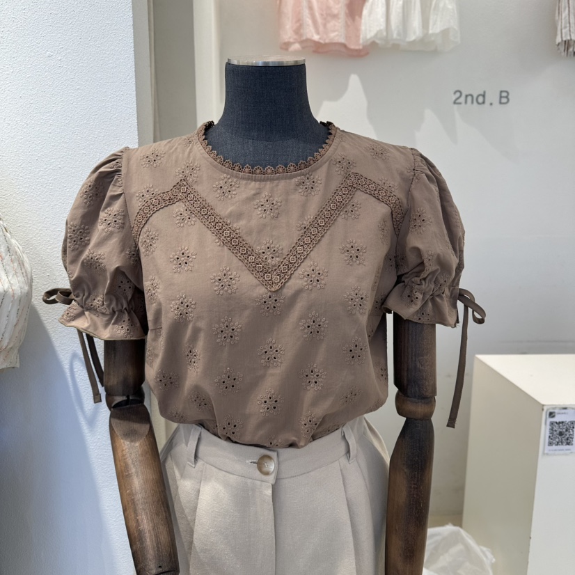 2nd B-S韓國東大門直郵女士新品時尚26夏季熱賣襯衫蕾絲衫2nd B-S襯衫/蕾絲衫圖色1