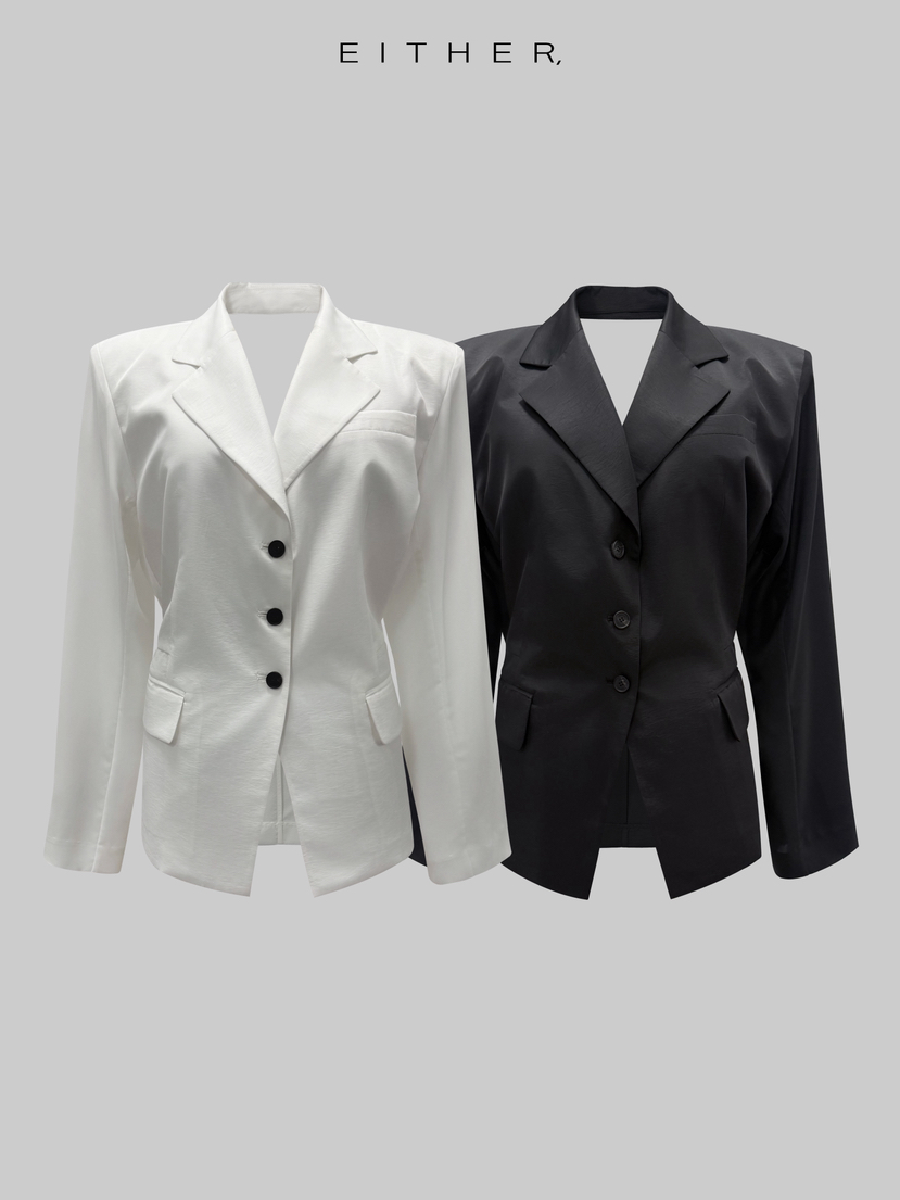 EITHER韓國直郵女裝新品26夏季熱賣推薦時尚西裝西服露背EITHER西裝/西服