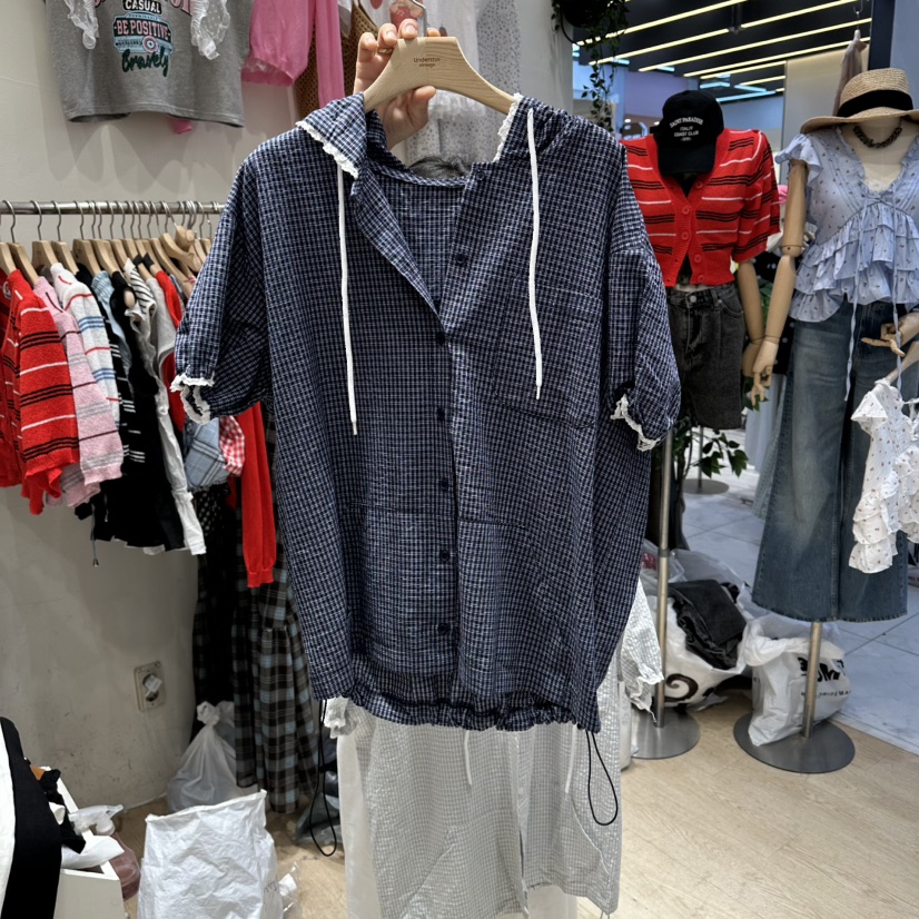 UNDERSTAR_VINTAGE韓國直郵女裝新品推薦襯衫蕾絲衫連帽衫UNDERSTAR_VINTAGE襯衫/蕾絲衫圖色2