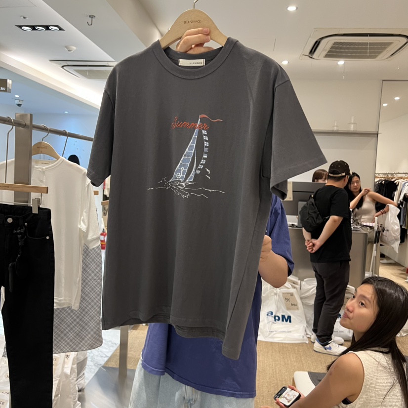 SELF SERVICE韓國東大門直郵女裝新款推薦26夏季熱賣T恤SELF SERVICET恤圖色1