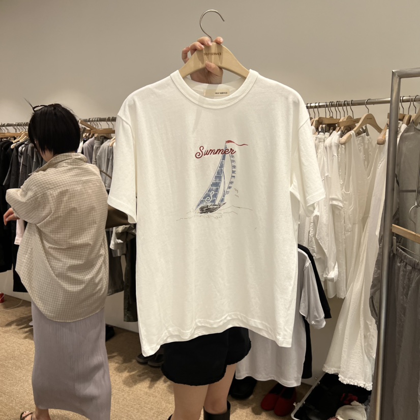SELF SERVICE韓國東大門直郵女裝新款推薦26夏季熱賣T恤SELF SERVICET恤圖色2