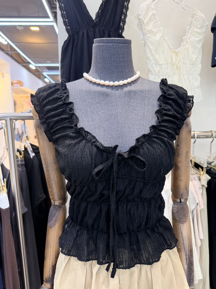 BLACK BIJOU韓國代購女裝新品休閑推薦人氣吊帶背心透明BLACK BIJOU吊帶/背心圖色1