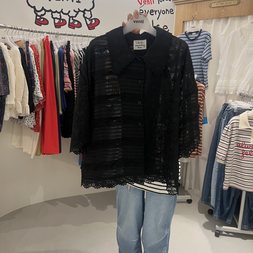 VENTI韓國直郵女裝新品休閑人氣時尚推薦26夏季襯衫蕾絲衫VENTI襯衫/蕾絲衫圖色2